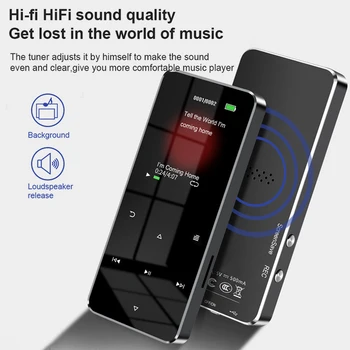 1,8-дюймовый Металлический Сенсорный Музыкальный плеер MP3 MP4 С поддержкой Bluetooth 5.0, с FM-Будильником, Шагомером, электронной книгой, Встроенным Динамиком