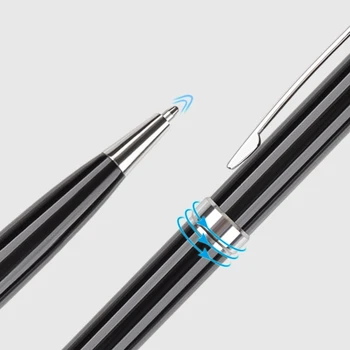 1 Пара мужских фирменных гелевых ручек 0,5 мм Металлическая шариковая ручка с закруткой, быстросохнущие черные чернила, гладкий наконечник для рисования, Y3NC