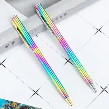 1 шт. Креативная многоцветная шариковая ручка Lytwtw, деловые металлические офисные вращающиеся ручки, школьные канцелярские принадлежности