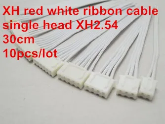 10 шт./лот 30 см XH красно-белый ленточный кабель с одной головкой XH2.54 2P 3P 4P 5P 6P 7P 8P 9P 10P 11P 12P разъем с одним термическим лужением
