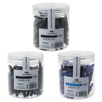 100шт Универсальных черно-синих картриджей Jinhao для авторучки с чернилами 2,6 мм для заправки