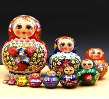 10шт Большой живот в китайском стиле, Русские матрешки, Украшения для матрешек, Игрушки-головоломки ручной работы, Рождественский подарок на день рождения для детей
