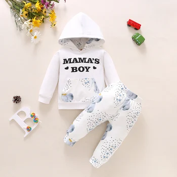 2021 0-18 м Осенне-весенний комплект одежды для малышей и новорожденных мальчиков, толстовки с надписью 