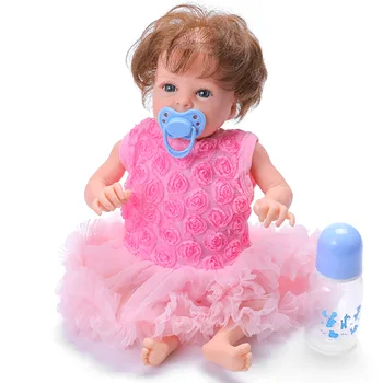 2021 Новый 18-Дюймовый Очаровательный Reborn Baby Doll С Полным Силиконовым Телом Bonecas Девочка 46 СМ Новорожденные Куклы С Голубыми Глазами Игрушки Для Детей
