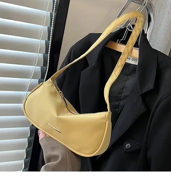 2022 Новая женская мини-сумка через плечо, однотонная сумка-мессенджер на молнии, Женская повседневная дорожная сумка через плечо, сумки подмышками из искусственной кожи