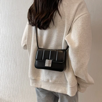 2023 Новая модная клетчатая вышитая цепочка, маленькая квадратная сумка, женские дизайнерские мини-сумки через плечо для женщин, сумки через плечо