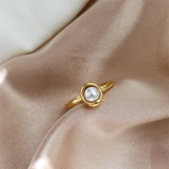2023, Новые кольца из натурального пресноводного жемчуга с покрытием 18 Карат, кольца из нержавеющей стали без потускнения, золотые кольца с жемчугом в стиле барокко