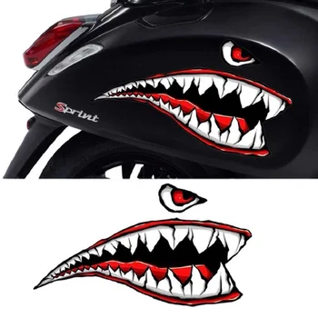 2ШТ Наклейка с изображением акульей пасти для VESPA PIAGGIO GTS Sprint Primavera LX LXV, украшение мотоцикла, Водонепроницаемая наклейка