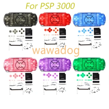 5 комплектов для PSP3000 PSP 3000 Прозрачный красочный сменный корпус в виде ракушки, чехол для игровой консоли, чехол с кнопками