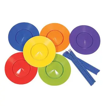 6 Комплектов Вращающихся пластин для жонглирования, Палочек, поворотного стола, принадлежностей для акробатических представлений для детей и взрослых, Классическая игрушка для балансировки.