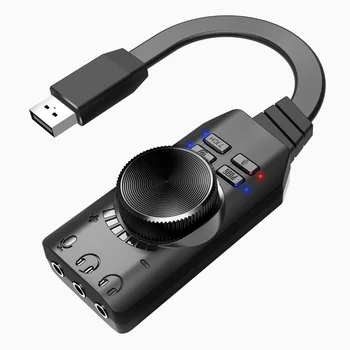 7,1-Канальная Внешняя USB-Звуковая карта Компьютерной игры для игр PUBG Внешняя Аудиокарта 3,5 мм USB-адаптер Подключи и Играй ПК Ноутбук