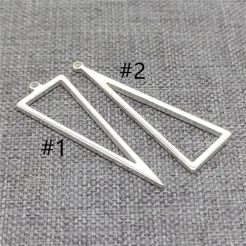 8 предметов из стерлингового серебра 925 пробы в виде треугольника для ожерелья и сережек