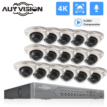 Ai Smart 8MP 4K System 16CH POE CCTV Security NVR Kit Human/Face Detect Audio Наружная IP-Камера Комплект Системы Видеонаблюдения