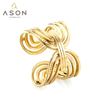 ASONSTEEL Модные многослойные кольца с регулировкой по кругу Золотого цвета из нержавеющей стали для женщин, мужчин, современных ювелирных изделий Patry Lady