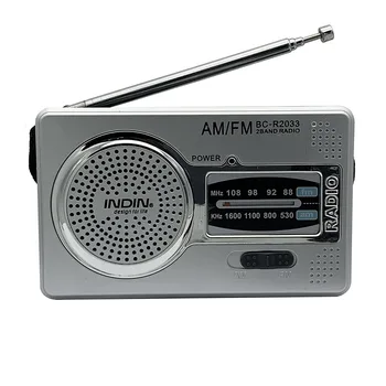 BC-R2033 AM/FM двухдиапазонный карманный радиоприемник Встроенный динамик Выдвижная антенна Мини портативный ручной радиоприемник