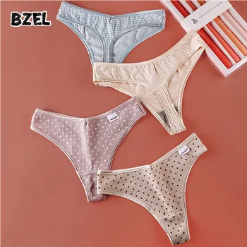 BZEL, Новые сексуальные женские хлопковые спортивные трусики, нижнее белье, бесшовные волнистые стринги с низкой талией, женское удобное мягкое женское белье