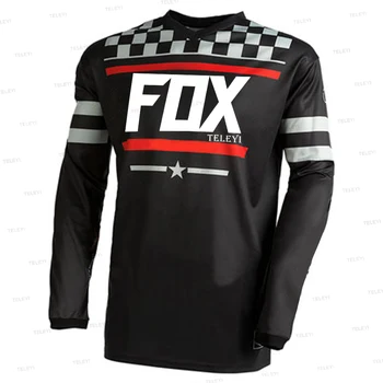 fox teleyi Downhill Jersey Рубашка Для Мотокросса Bmx Гоночная футболка DH Спортивная Рубашка С длинным Рукавом Для Горного велосипеда Быстросохнущая Уличная Майка
