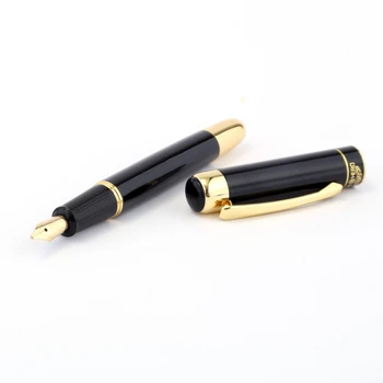 HERO 9018 черная авторучка с золотым зажимом Ретро Чернильная ручка Finance с тонким пером 0,5 мм Для бизнеса, офиса, школьных принадлежностей, канцелярских принадлежностей