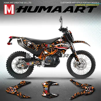 HUMMART Enduro Race Motorbike Пользовательские Наклейки Motor Graphics Kit для 690 SMC-R SMC R Enduro 2012 2013 2014 2015 2016 2017 2018