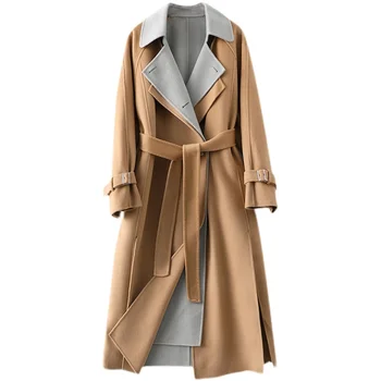 Hwitex Зимние женские пальто из 90% шерсти, 10% Кашемира, пальто из смесовой шерсти, куртки, минималистичные длинные пальто, тренч, пальто HW8030