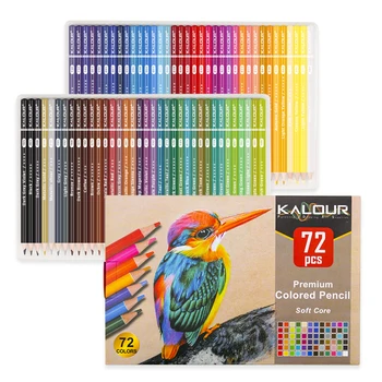 KALOUR 72шт Маслянистый цветной карандаш, высококачественные яркие цвета, мягкая сердцевина, 72 шт в бумажной коробке, Набор для создания произведений искусства, подарок карандашом для рисования
