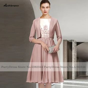 Lakshmigown, Элегантные платья для матери невесты / жениха, Vestidos 2022, женские вечерние платья для свадебной вечеринки с кружевными аппликациями, жакет