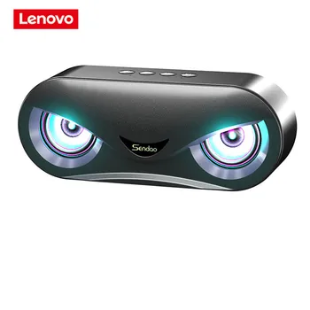 Lenovo M6 Беспроводной динамик Bluetooth, сабвуфер с объемным звуком 360 °, Семицветный светодиодный динамик большой громкости, портативный Домашний динамик