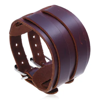 Modyle 2023 Новый Модный Черно-коричневый Кожаный браслет для мужчин, Винтажный браслет в стиле панк, мужские Модные ювелирные изделия высокого качества