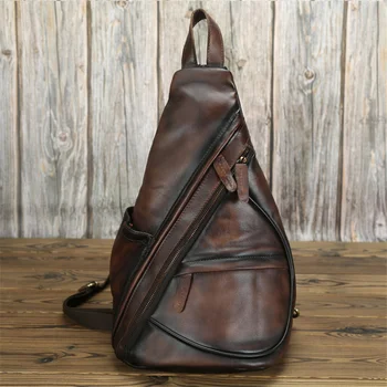 Newsbirds, кожаная нагрудная сумка в последнем стиле, винтажный рюкзак на одно плечо, мужская сумка через плечо из натуральной воловьей кожи, нагрудный рюкзак