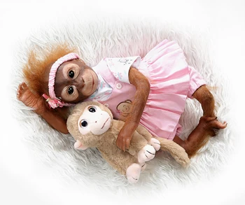 NPKCOLLECTION Новинка 52 см ручной работы с детализированной краской reborn baby Monkey новорожденная кукла коллекционное искусство высокого качества