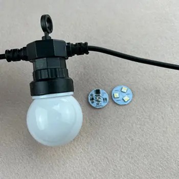 TM1814 IC RGBW LED DC12V/ 0,9 Вт 50 мм адресуемый пиксельный светильник типа глобус; Класс защиты IP66; 30шт в шнуре; косички 13,5 мм