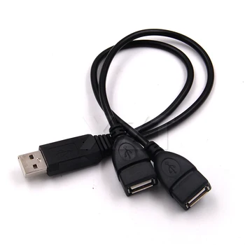 USB 2.0 A от 1 штекера до 2 Двух USB-розеток Концентратор Передачи Данных Адаптер Питания Y-Образный Разветвитель USB-Кабель Для Зарядки Удлинитель Шнура