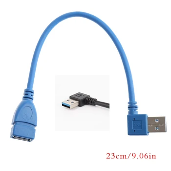 USB 3.0 A Левый / Правый Угол 90 градусов Кабель-адаптер от мужчины к женщине Удлинитель R9JB