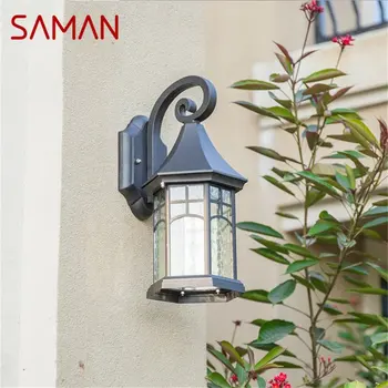 · SAMAN Уличный Ретро Настенный светильник, Классический Светодиодный светильник, Водонепроницаемые бра для дома, Виллы