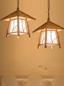 Антикварная простая люстра из бамбука в японском стиле, дизайнерский дизайн, ресторан, бар, Дзен-люстра