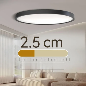 Большие 20-дюймовые потолочные светильники, круглые 2,5 см сверхтонкие светодиодные потолочные светильники для комнаты, панельный светильник с регулируемой яркостью для гостиной, Кичен-лампа