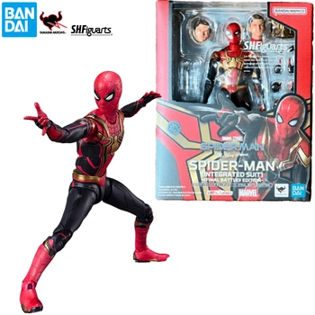В наличии BANDAI Original SHF Spiderman Tom Holland No Way Home Интегрированный костюм Final Battle Edition Фигурка Игрушка в подарок