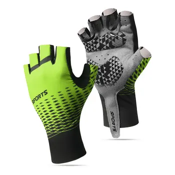 Велосипедные перчатки, мужские летние спортивные Солнцезащитные Дышащие, впитывающие пот Велосипедные перчатки для рыбалки на открытом воздухе на полпальца, мужские и женские