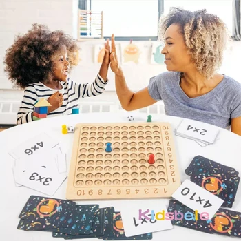 Детские Деревянные учебные пособия по математике и умножению, Счетная таблица Монтессори, Настольная Математическая игра, Развивающие игрушки для раннего обучения