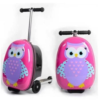 Детский чемодан для скутера, багаж для скейтборда, чемодан для верховой езды, детский чемодан на колесиках, детская дорожная тележка, багажная сумка
