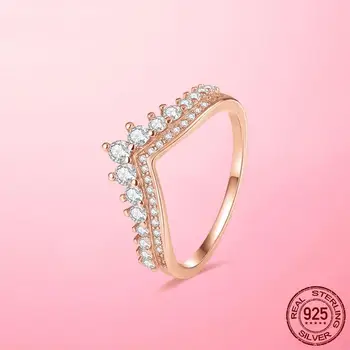 Женское кольцо из нового серебра 925 пробы, Безымянный палец принцессы, кольца для женщин, Обручальное кольцо, Ювелирные украшения, Подарок Anel