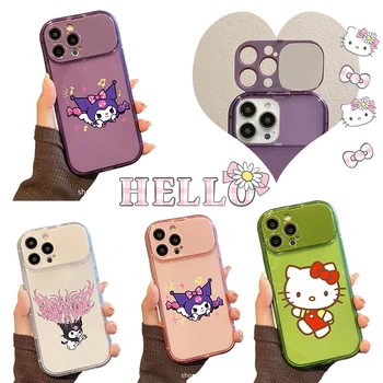 Защитный чехол для туалетного столика Kawaii Hello Kitty Cartoon Cute Kuromi Girls 14Promax Чехол для телефона Аниме Зеркало для макияжа Iphone Shell