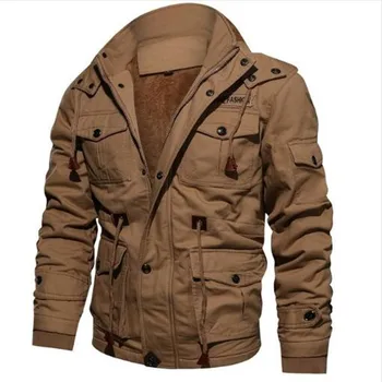 Зимнее Мужское пальто с капюшоном, плюшевая утолщенная Тактическая хлопчатобумажная рабочая одежда, бомбардировщик, Тактические тепловые куртки Армейского пилота, верхняя одежда ВВС