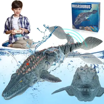Игрушки-динозавры Mosasaurus с дистанционным управлением для мальчиков, Радиоуправляемая лодка, Мир динозавров Юрского периода, Динозавры для детей, подарки детям