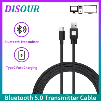 Кабель-передатчик 2 в 1 Bluetooth 5.0, умный Usb-кабель для зарядки для офиса и дома, кабель Type C для телевизора, ПК, док-станции, консоли PS