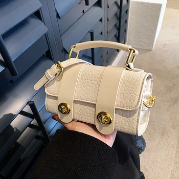Квадратные сумки через плечо из искусственной кожи для женщин, простая женская дизайнерская сумочка с клапаном в стиле Бостон, трендовая женская сумка подмышками