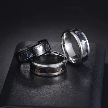Кольцо из нержавеющей стали для игральных карт 8 мм, модный тренд, кольцо на палец из титановой стали, мужские вечерние украшения