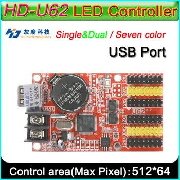 Контроллер светодиодного дисплея HD -U62, плата управления модулем одно- и двухцветной светодиодной вывески P6 P10, U-диск для редактирования и обновления программ