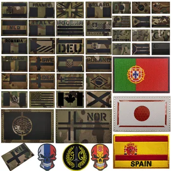 Корея Франция Испания Украина Флаги Израиля Военные нашивки ИК-Инфракрасные светоотражающие нашивки на одежду Тактические значки (42 стиля)