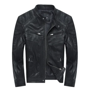Куртки из 100% натуральной кожи для мужчин, мужская куртка из натуральной овчины, весенне-осенняя мужская мотоциклетная куртка, винтажное пальто для мужчин